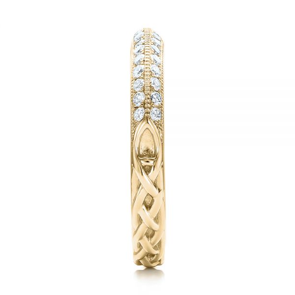14k Yellow Gold 14k Yellow Gold Custom Diamond Wedding Band - Side View - 102051