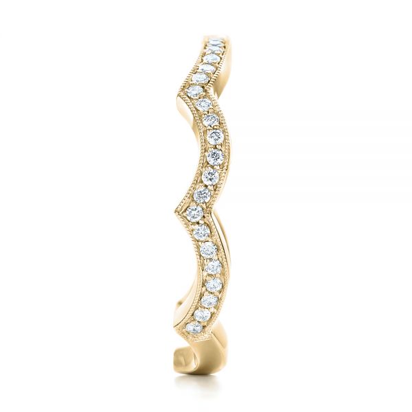 14k Yellow Gold 14k Yellow Gold Custom Diamond Wedding Band - Side View - 102121
