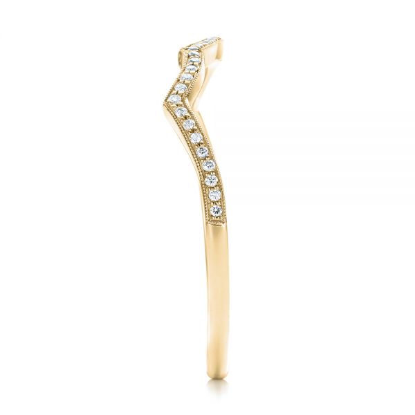 18k Yellow Gold 18k Yellow Gold Custom Diamond Wedding Band - Side View -  102204