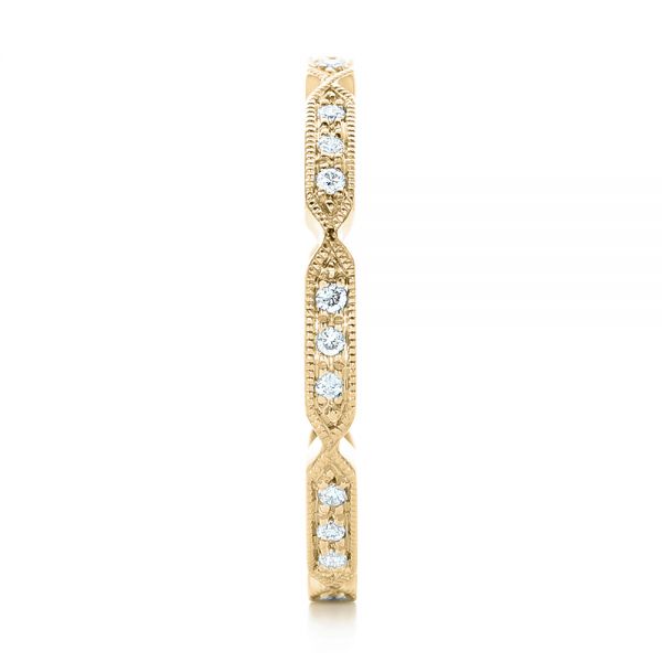 14k Yellow Gold 14k Yellow Gold Custom Diamond Wedding Band - Side View - 102259