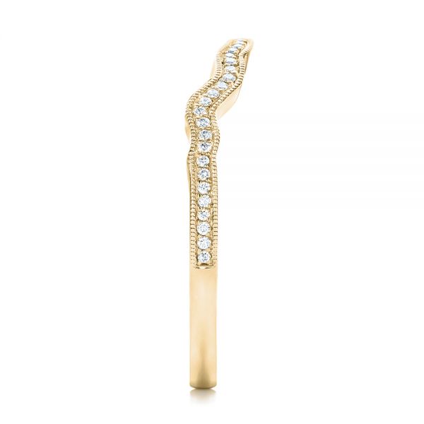 14k Yellow Gold 14k Yellow Gold Custom Diamond Wedding Band - Side View - 102300