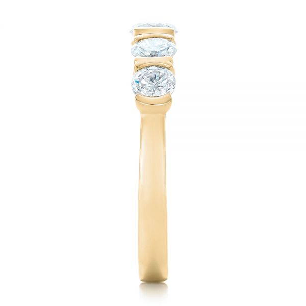 18k Yellow Gold 18k Yellow Gold Custom Diamond Wedding Band - Side View - 102301