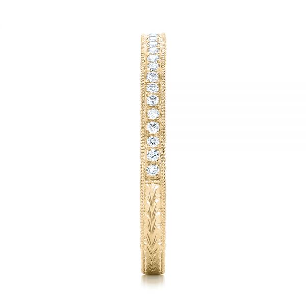 18k Yellow Gold 18k Yellow Gold Custom Diamond Wedding Band - Side View -  102350