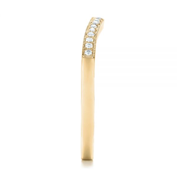 18k Yellow Gold 18k Yellow Gold Custom Diamond Wedding Band - Side View - 102406