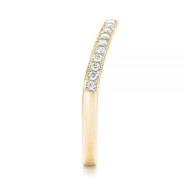 14k Yellow Gold 14k Yellow Gold Custom Diamond Wedding Band - Side View -  102446