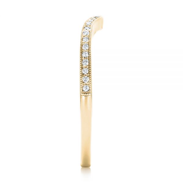 18k Yellow Gold 18k Yellow Gold Custom Diamond Wedding Band - Side View -  102454