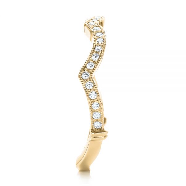 18k Yellow Gold 18k Yellow Gold Custom Diamond Wedding Band - Side View -  102484