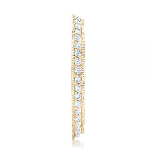 14k Yellow Gold 14k Yellow Gold Custom Diamond Wedding Band - Side View - 102521