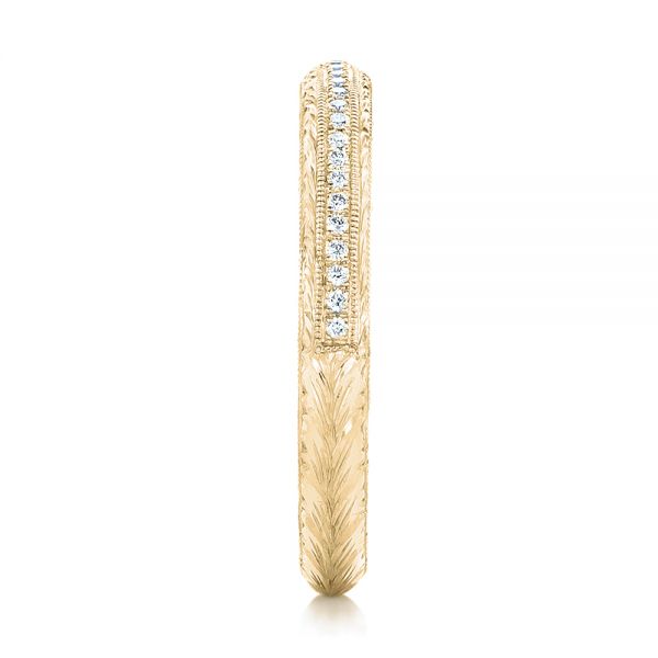 14k Yellow Gold 14k Yellow Gold Custom Diamond Wedding Band - Side View - 102768