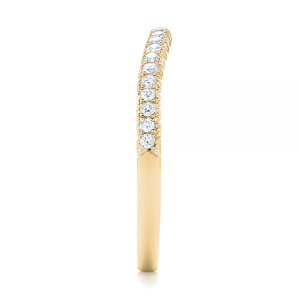 14k Yellow Gold 14k Yellow Gold Custom Diamond Wedding Band - Side View -  102773