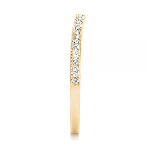 18k Yellow Gold 18k Yellow Gold Custom Diamond Wedding Band - Side View -  102811