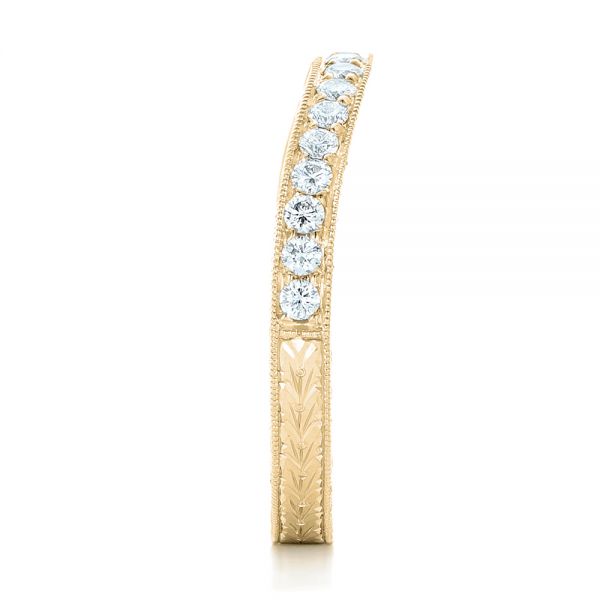 18k Yellow Gold 18k Yellow Gold Custom Diamond Wedding Band - Side View -  102887