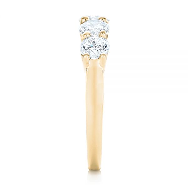 18k Yellow Gold 18k Yellow Gold Custom Diamond Wedding Band - Side View -  102953