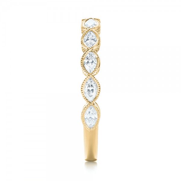14k Yellow Gold 14k Yellow Gold Custom Diamond Wedding Band - Side View - 103039
