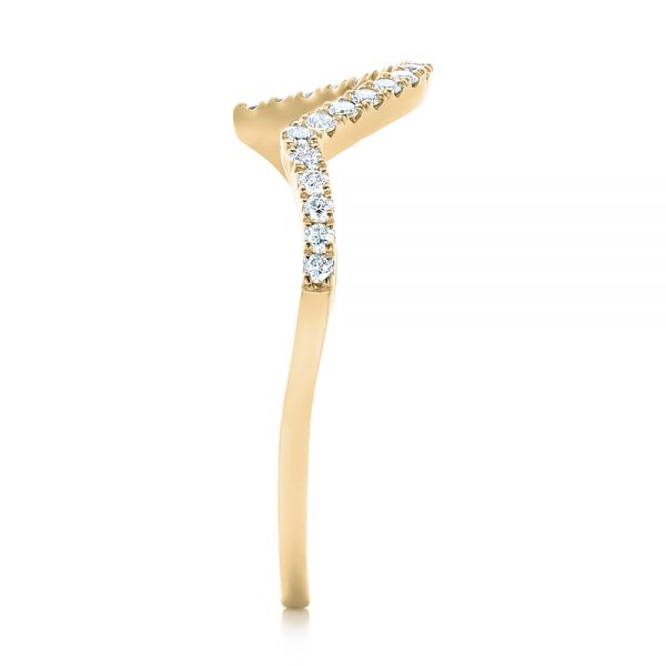 14k Yellow Gold 14k Yellow Gold Custom Diamond Wedding Band - Side View - 103130