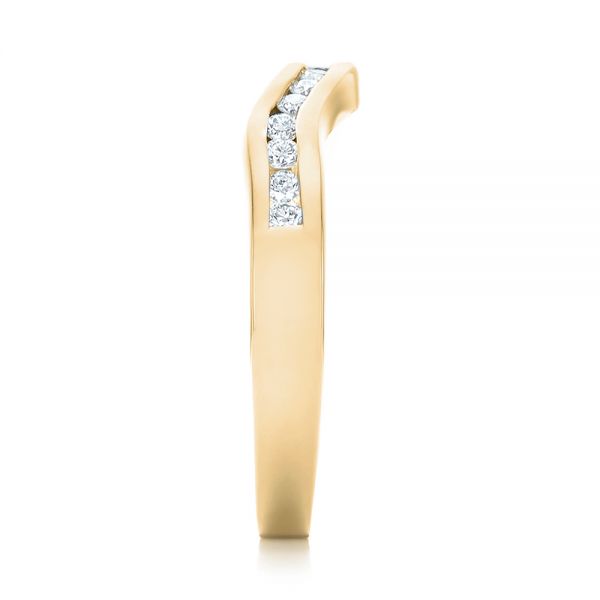 14k Yellow Gold 14k Yellow Gold Custom Diamond Wedding Band - Side View - 103136