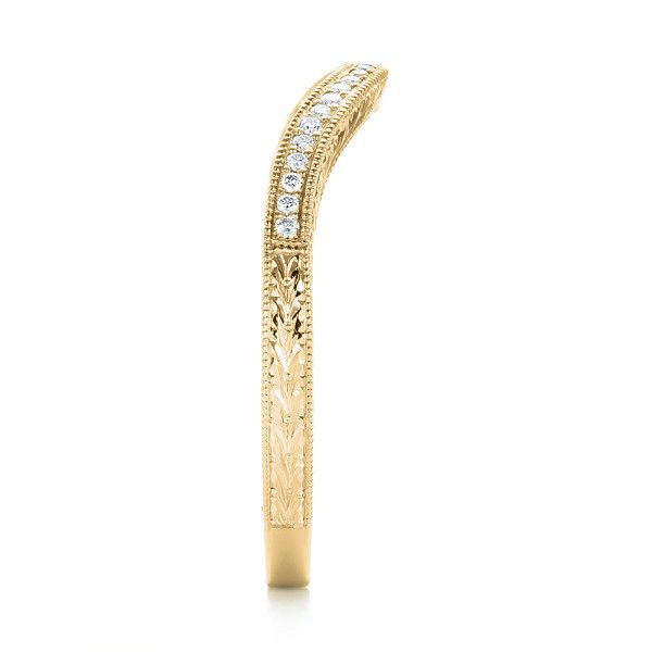 14k Yellow Gold 14k Yellow Gold Custom Diamond Wedding Band - Side View - 103145