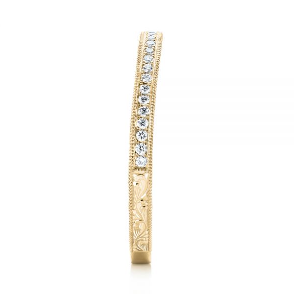 14k Yellow Gold 14k Yellow Gold Custom Diamond Wedding Band - Side View -  103326