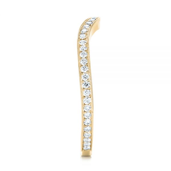 14k Yellow Gold 14k Yellow Gold Custom Diamond Wedding Band - Side View -  103397