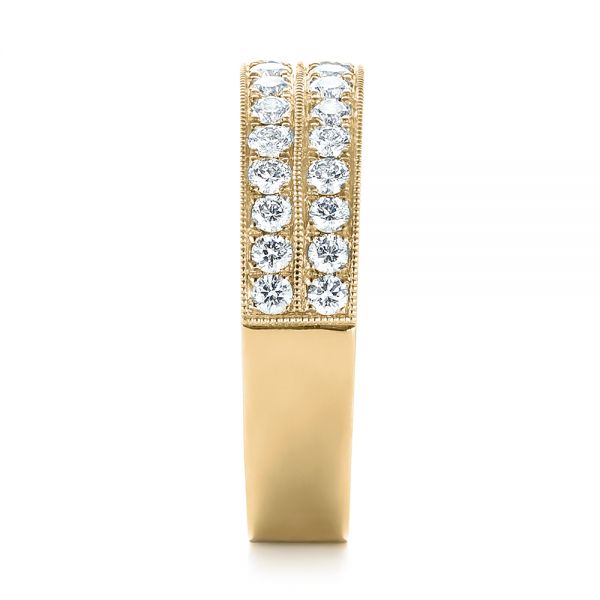 14k Yellow Gold 14k Yellow Gold Custom Diamond Wedding Band - Side View - 103506