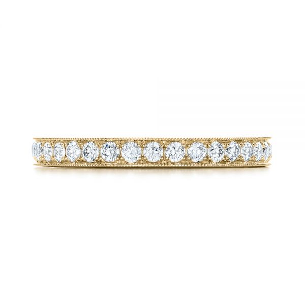 14k Yellow Gold 14k Yellow Gold Custom Diamond Wedding Band - Top View -  102043