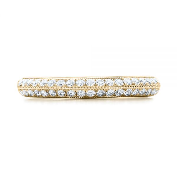 14k Yellow Gold 14k Yellow Gold Custom Diamond Wedding Band - Top View - 102051