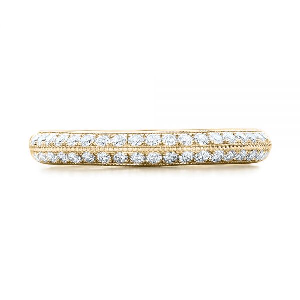 14k Yellow Gold 14k Yellow Gold Custom Diamond Wedding Band - Top View -  102051