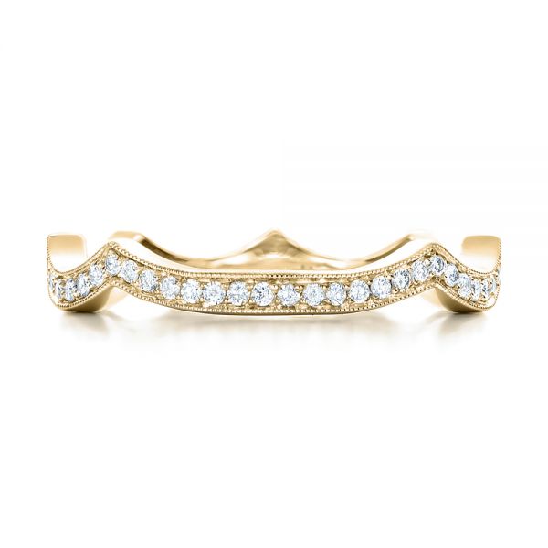 14k Yellow Gold 14k Yellow Gold Custom Diamond Wedding Band - Top View - 102121