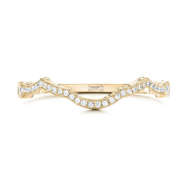 14k Yellow Gold 14k Yellow Gold Custom Diamond Wedding Band - Top View - 102139