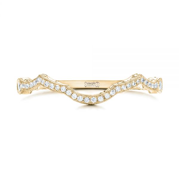 14k Yellow Gold 14k Yellow Gold Custom Diamond Wedding Band - Top View -  102139