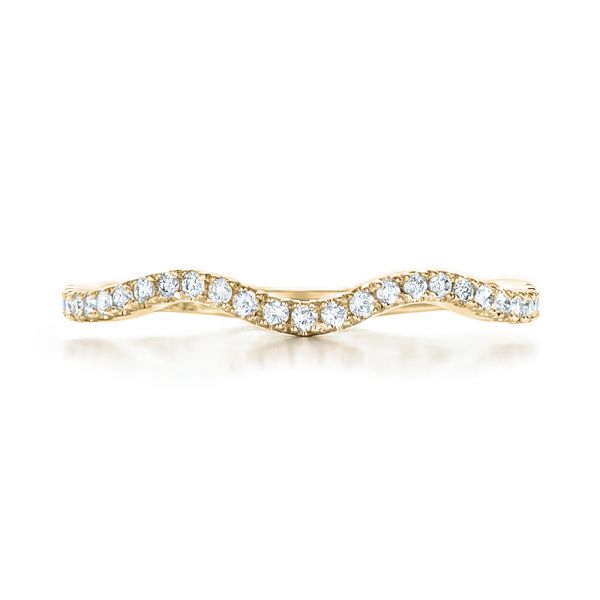14k Yellow Gold 14k Yellow Gold Custom Diamond Wedding Band - Top View - 102149
