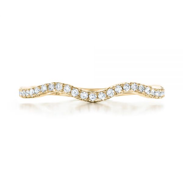 18k Yellow Gold 18k Yellow Gold Custom Diamond Wedding Band - Top View -  102149