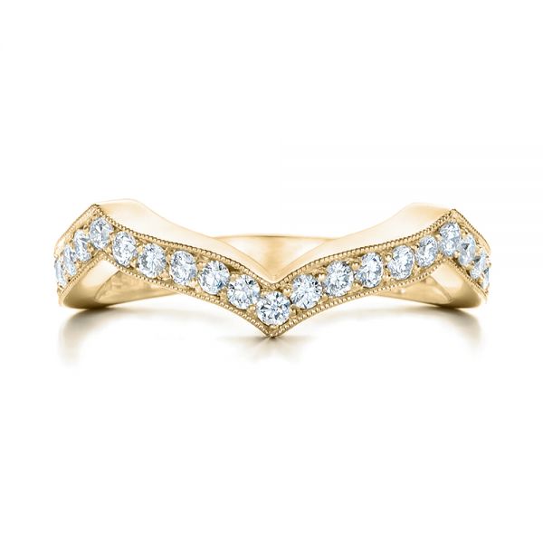 18k Yellow Gold 18k Yellow Gold Custom Diamond Wedding Band - Top View - 102234