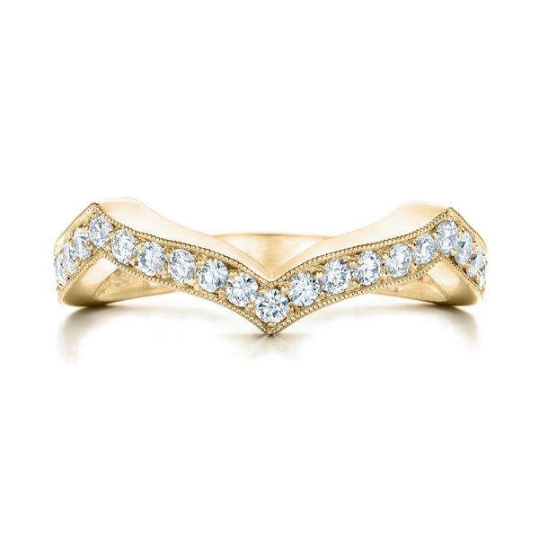 14k Yellow Gold 14k Yellow Gold Custom Diamond Wedding Band - Top View -  102234