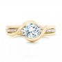 14k Yellow Gold 14k Yellow Gold Custom Diamond Wedding Band - Top View -  102245 - Thumbnail