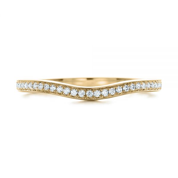 14k Yellow Gold 14k Yellow Gold Custom Diamond Wedding Band - Top View - 102256