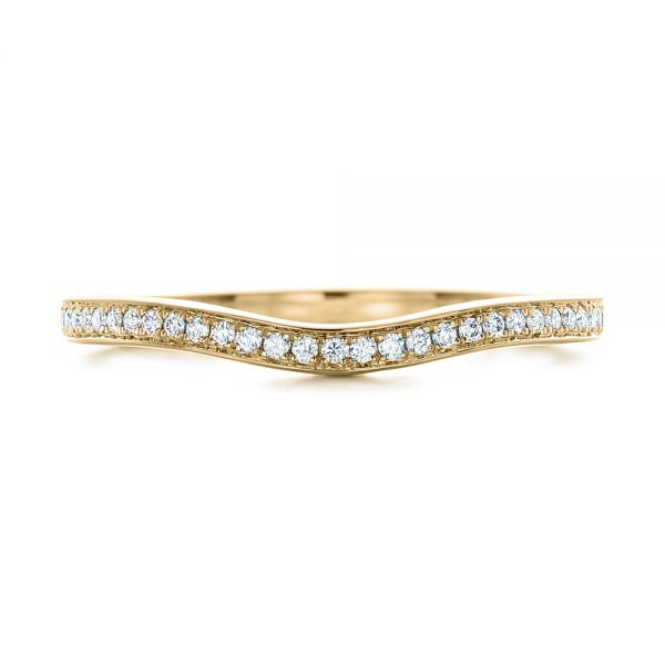 18k Yellow Gold 18k Yellow Gold Custom Diamond Wedding Band - Top View -  102256