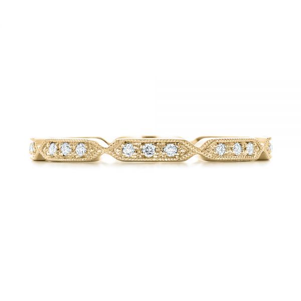 14k Yellow Gold 14k Yellow Gold Custom Diamond Wedding Band - Top View - 102259