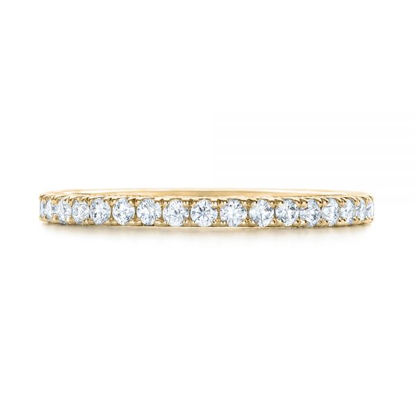 18k Yellow Gold 18k Yellow Gold Custom Diamond Wedding Band - Top View -  102291