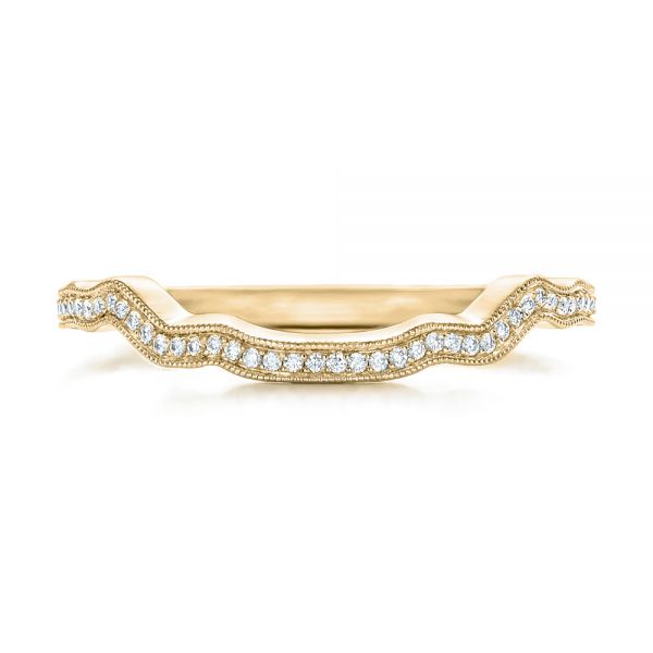 14k Yellow Gold 14k Yellow Gold Custom Diamond Wedding Band - Top View - 102300
