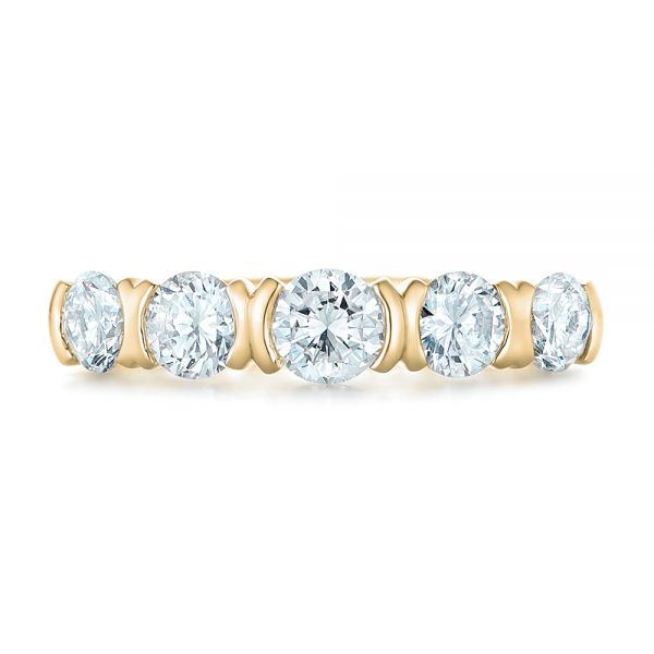 18k Yellow Gold 18k Yellow Gold Custom Diamond Wedding Band - Top View - 102301