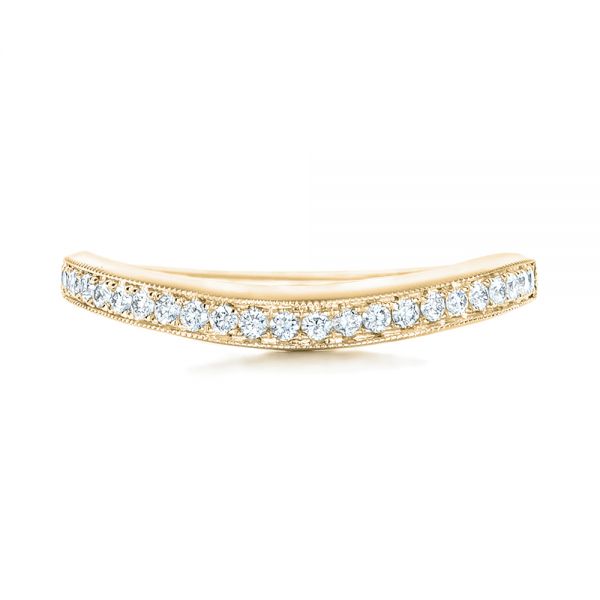 18k Yellow Gold 18k Yellow Gold Custom Diamond Wedding Band - Top View - 102446