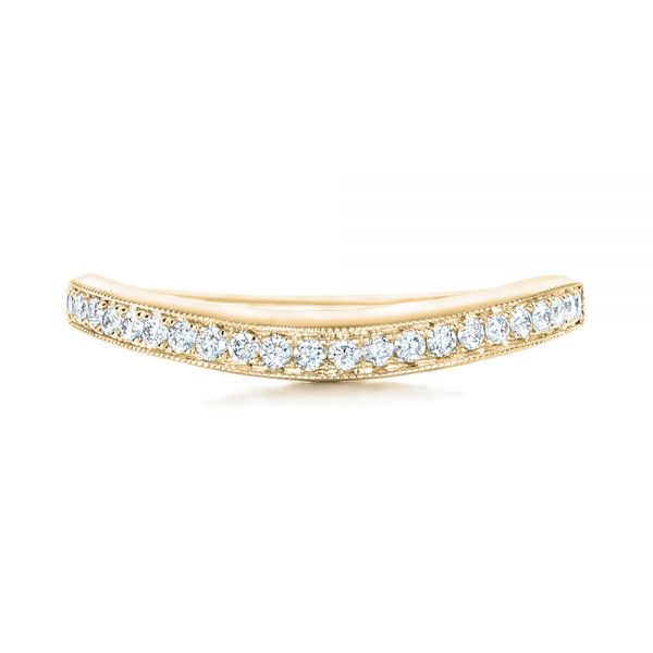 14k Yellow Gold 14k Yellow Gold Custom Diamond Wedding Band - Top View -  102446