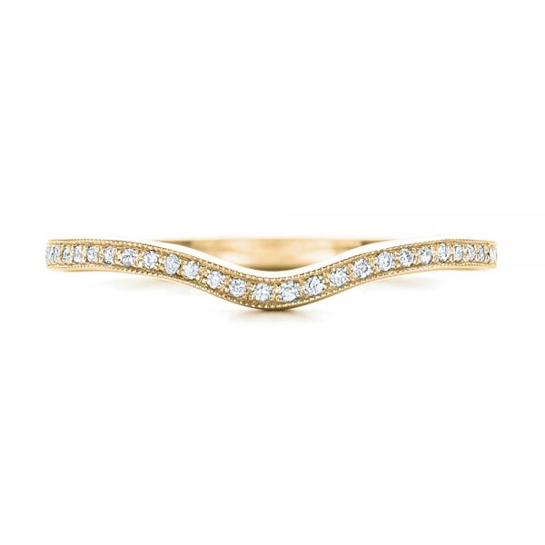 14k Yellow Gold 14k Yellow Gold Custom Diamond Wedding Band - Top View -  102454