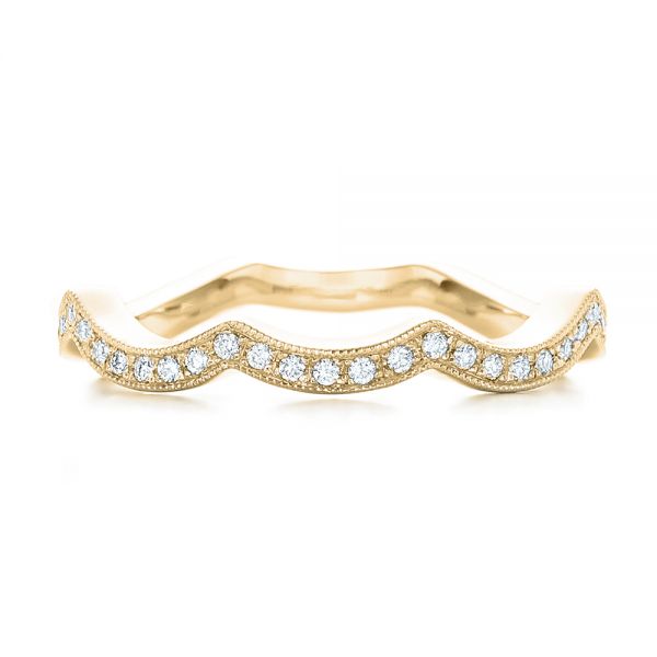 14k Yellow Gold 14k Yellow Gold Custom Diamond Wedding Band - Top View -  102484