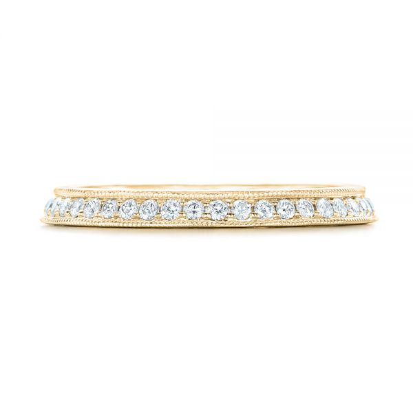 18k Yellow Gold 18k Yellow Gold Custom Diamond Wedding Band - Top View -  102521