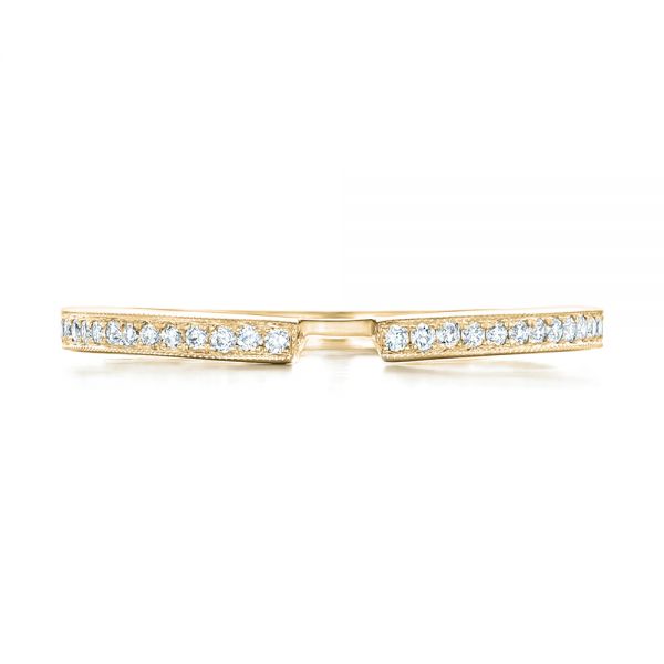 18k Yellow Gold 18k Yellow Gold Custom Diamond Wedding Band - Top View - 102598