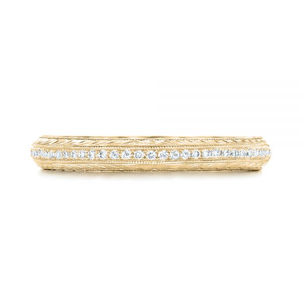 14k Yellow Gold 14k Yellow Gold Custom Diamond Wedding Band - Top View -  102768