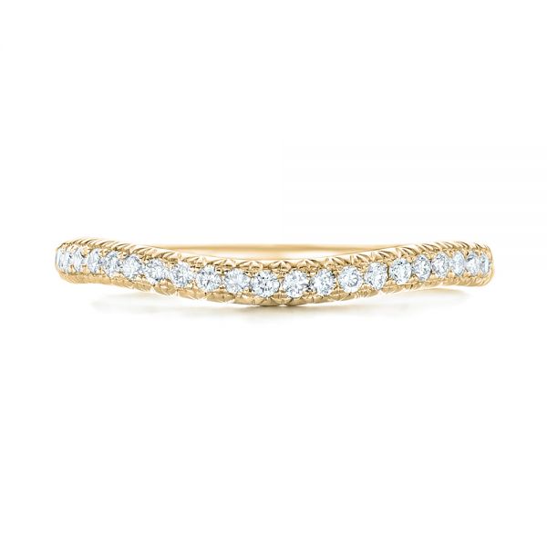 18k Yellow Gold 18k Yellow Gold Custom Diamond Wedding Band - Top View - 102773