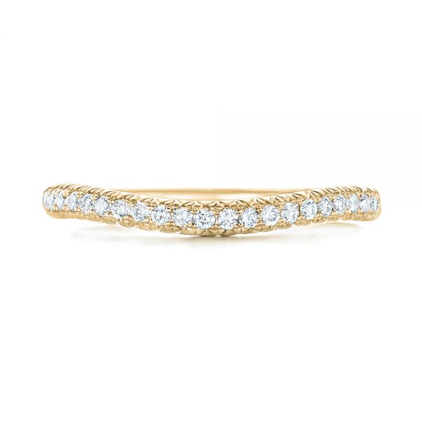 18k Yellow Gold 18k Yellow Gold Custom Diamond Wedding Band - Top View -  102773